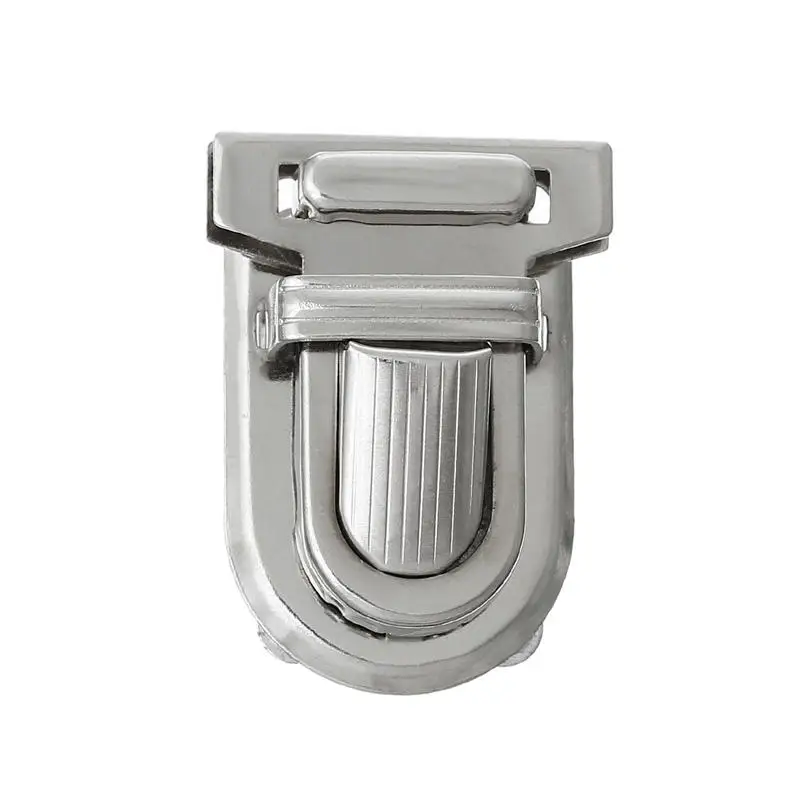 

Iron Based Alloy Purse Handbag Lock Snap Clasps Closure Locks Silver Color Bag DIY Accessories 3.3cm x2.5cm, 10 Sets(4 PCs/Set)