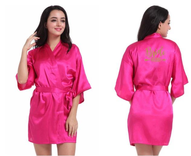rose robe tribe C& Fung, фирменный дизайн, свадебные вечерние халаты, надпись «Bridesmaids Tribe», халат, подарок для невесты, различные цвета, размер S-XXL - Цвет: rose robe tribe