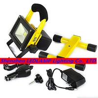 waterproof led flood light 10w camp lighting portable led floodlight search light rechargeable battery with charger dhl free