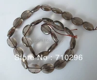 genuine smoky quartz beads 10x14mm faceted oval gem stone jewelry loose beads1string 15 5