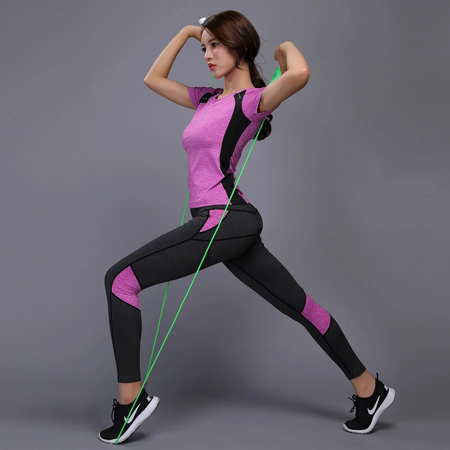 Женский спортивный костюм из 2 предметов для фитнеса одежда йоги женщин