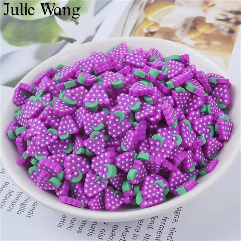 Grape Julie Wang, 40 шт., искусственный фруктовый срез из смолы, амулеты Slime Fimo, глина, банан, виноград, апельсин, аксессуары для изготовления ювелирных изделий, настольные реквизиты - Окраска металла: Grape
