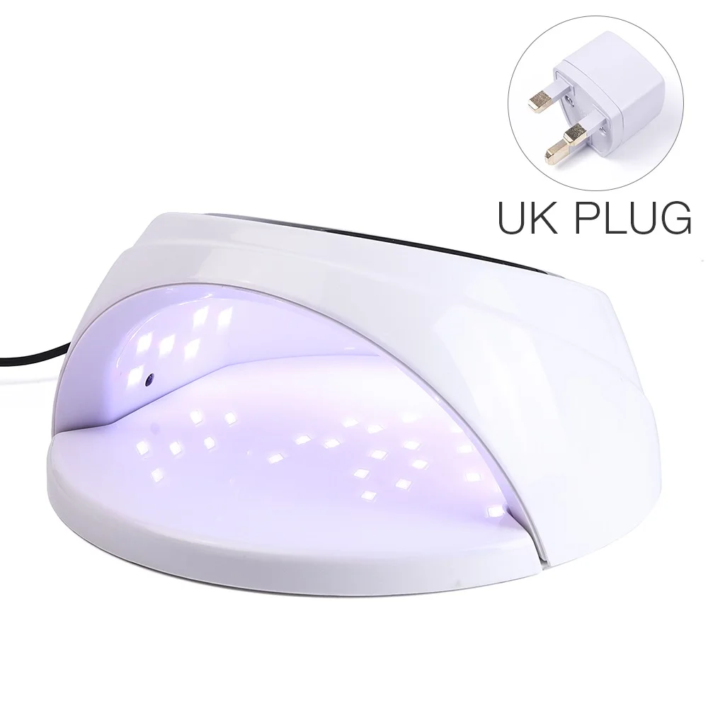 UK PLUG Новая 60 Вт УФ светодиодная лампа для сушки ногтей для всех типов геля 30 шт. светодиоды бусины УФ лампа для лака для ногтей машина отверждения светильник 30s 60s 90s таймер - Цвет: UK PLUG