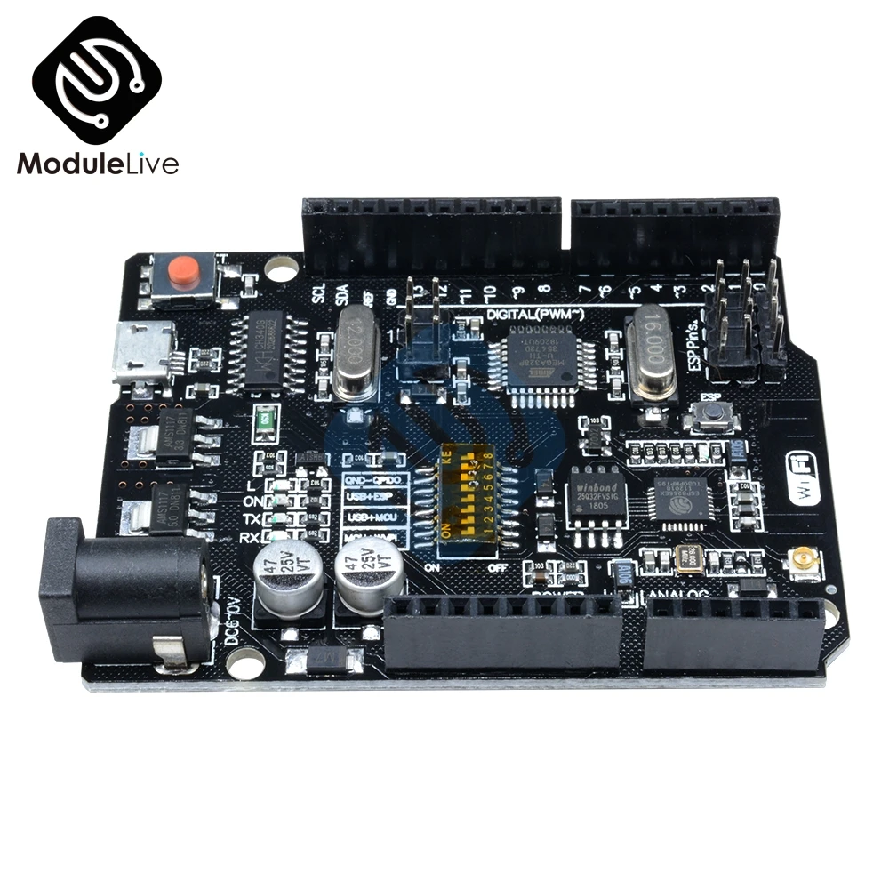 USB флеш память для Arduino WeMos NodeMCU 7 12 В постоянного тока UNO R3 ATmega328P + WIFI ESP8266 32 Мб