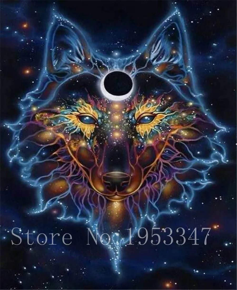 2017 Needlework DIY DMC 14CT Cross stitch Kit Fantasy Wolf home arts Pattern Embroidery Cross-stitch Painting Home Decor New | Дом и сад