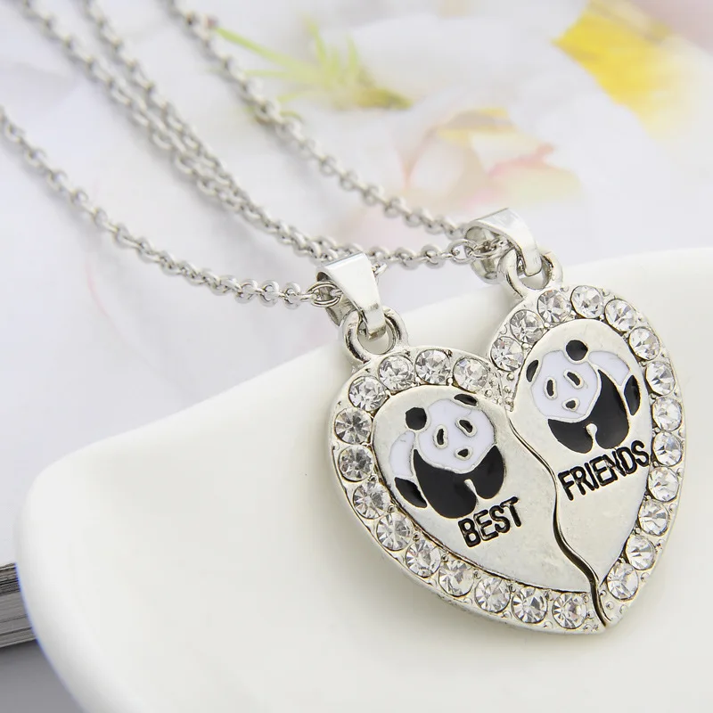 Ожерелье цепочка с имитацией животных панды кристаллов 2 шт.|jewelry black|jewelry shelfjewelry