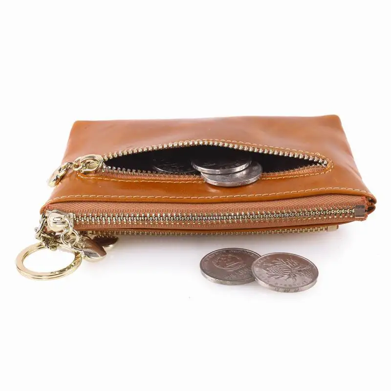 Мини-кошелек из натуральной кожи для женщин и мужчин вощеная масляная кожа