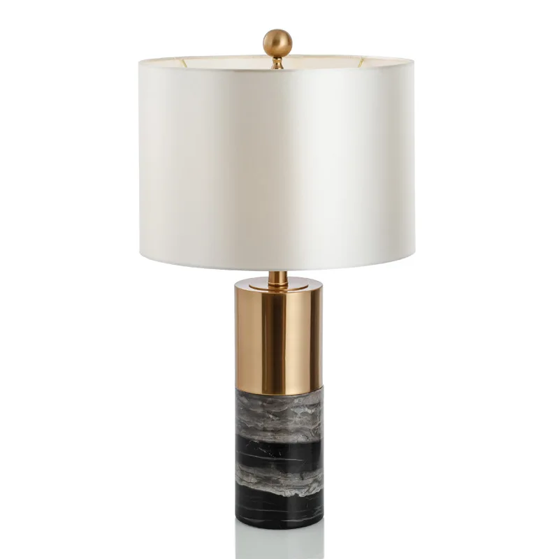 LukLoy Mid Century Modern LED Table Lamp Living Room Marble Pillar Desk Light Bulb Decor Nightstand | Освещение