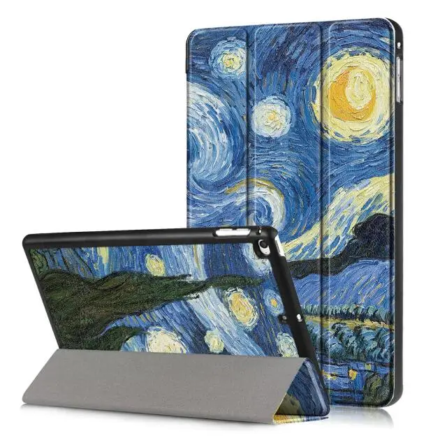 Тёмно-синий Печатные флип чехол Кожаный чехол для Samsung Galaxy Tab расширенный 2 10," SM-T583 ультра тонкий задняя стенд Капа Fundas+ стилус - Цвет: Тёмно-синий