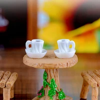 2pcs mini kawaii a cup of tea model miniature figurine home garden decoration accessories decor craft plastic figure