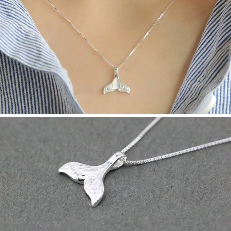 Boho Vintage Silver Color Mermaid Tail Necklaces For Women Long Choker Girl Gift Collar Mujer Collares | Украшения и аксессуары