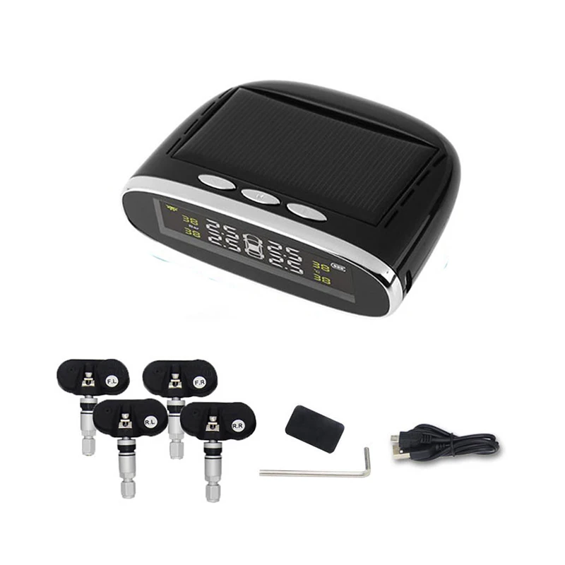 Автомобильный TPMS контроль давления в шинах солнечная энергия жк дисплей система