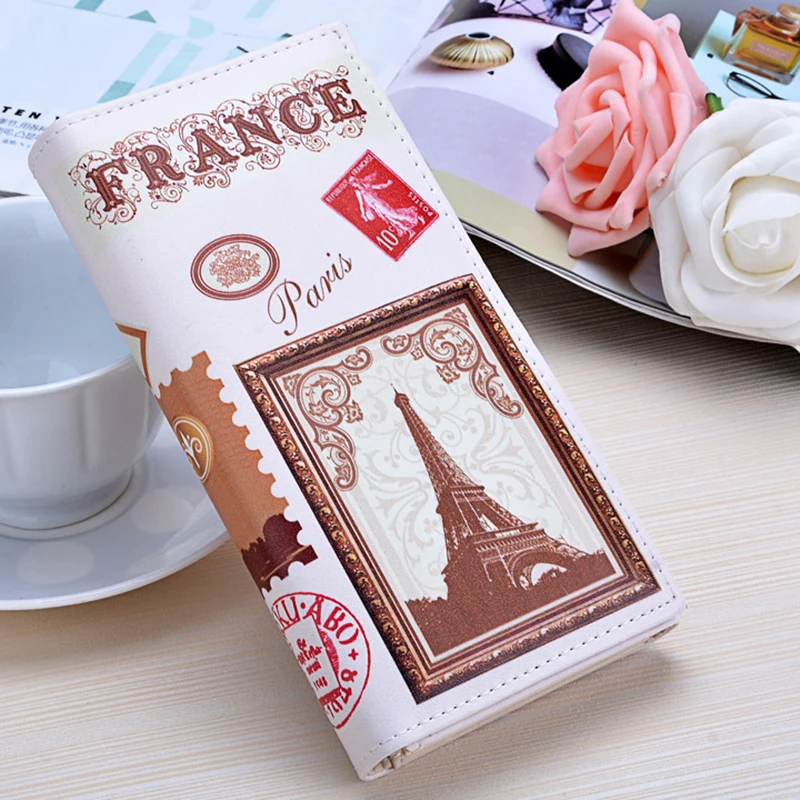 TAKEM PU Leather Women hasp Long Eiffel Tower Wallet Purse Female Wallets Card Holder coin cash bag Portefeuille femme | Багаж и сумки