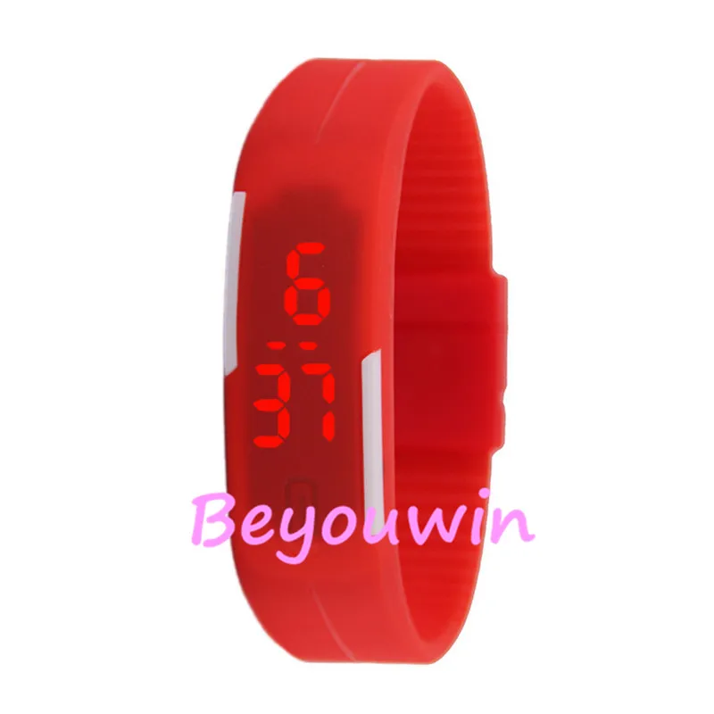 100 шт./лот модные светодиодные часы-браслет хит продаж спортивные цифровые для