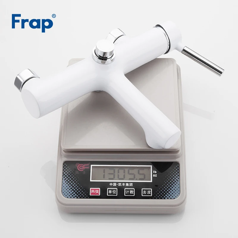

Frap High Quality White Bathroom Shower Faucets Set Bathtub Faucet Mixer Tap With Basin Taps Sink Water Faucet grifo ducha