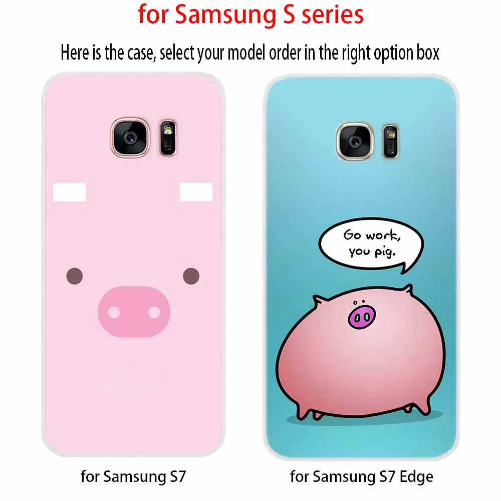 funny cute lovely pig Soft Cover For Samsung Galaxy S7 Edge S8 S9 S10 S11 S20 S21 Plus Lite E Ultra Case | Мобильные телефоны и