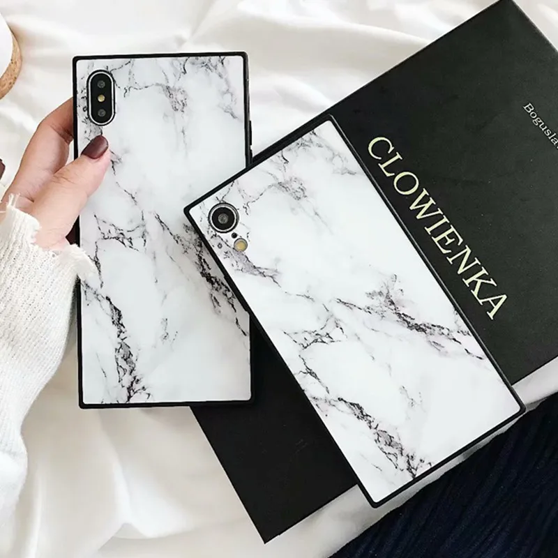 Fashion Marble Pattern Square Case For iPhone 11 Pro Max 6 6S 7 8 Plus 10 Silicone Soft Back Cover X XR XS Coque |