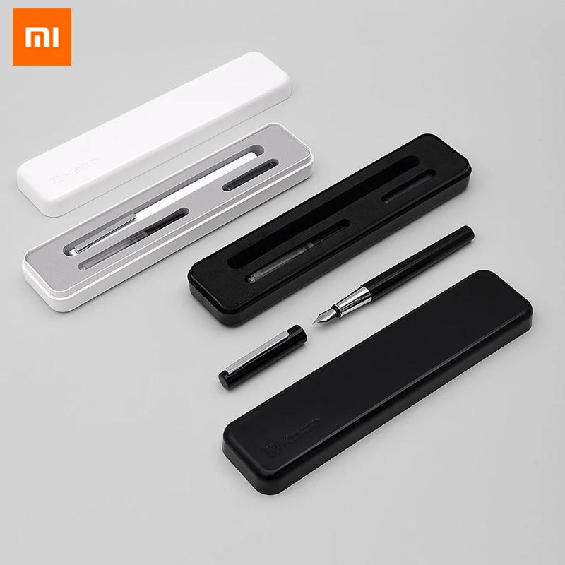 Xiaomi Mijia KACO, роскошная черно-белая авторучка, набор, 0,3 мм, EF перо, стальные чернильные ручки для простого бизнеса, подарок