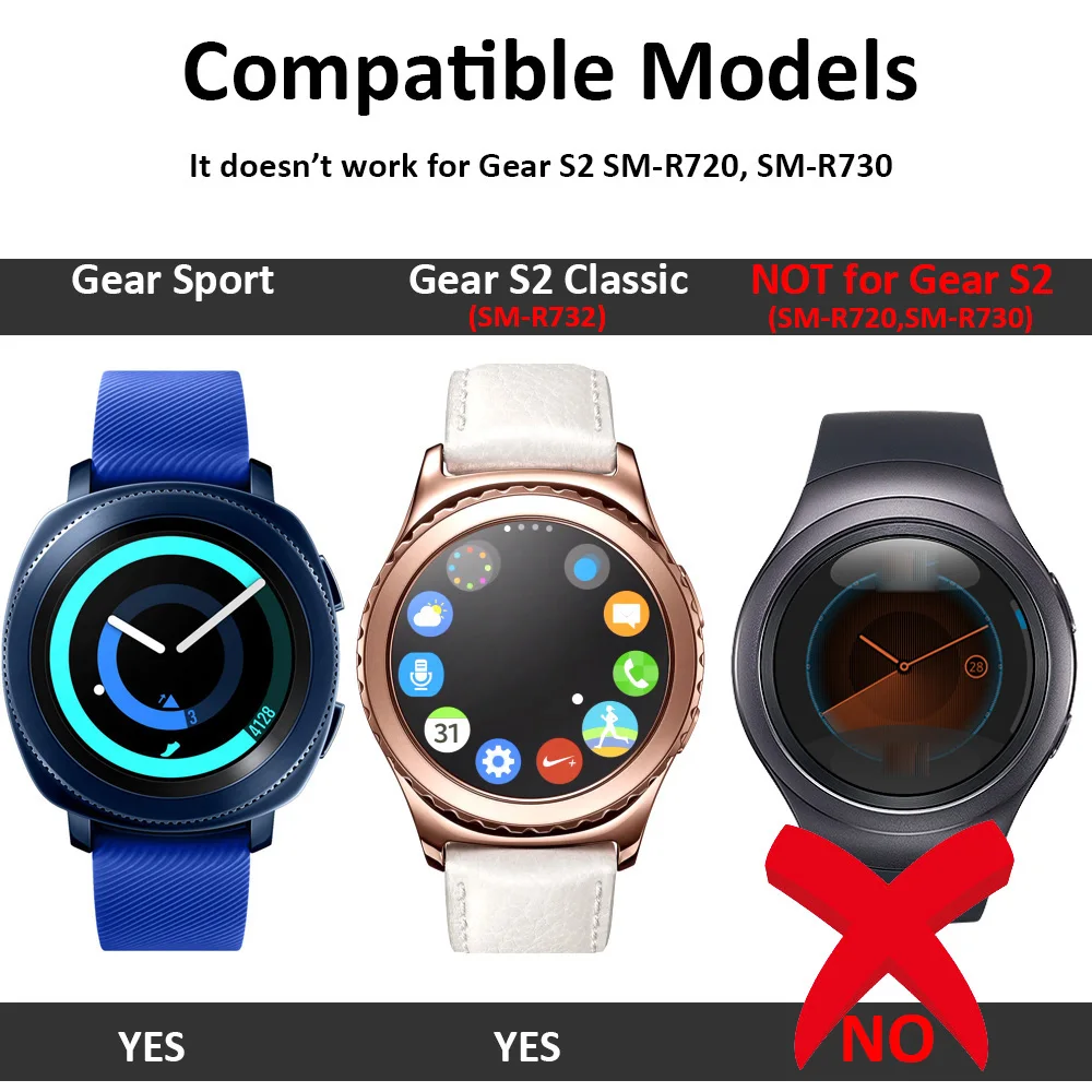 Большой/маленький размер 20 мм ширина для Samsung Gear спортивный ремешок часов с металлической пряжкой