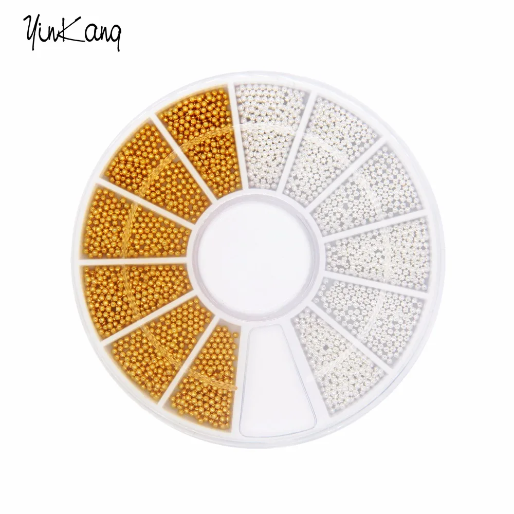 1 мм 3D украшения для дизайна ногтей золотистые/серебристые металлические