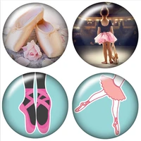 dancing ballet 10pcs mixed 12mm16mm18mm25mm round photo glass cabochon demo flat back making findings zb0458