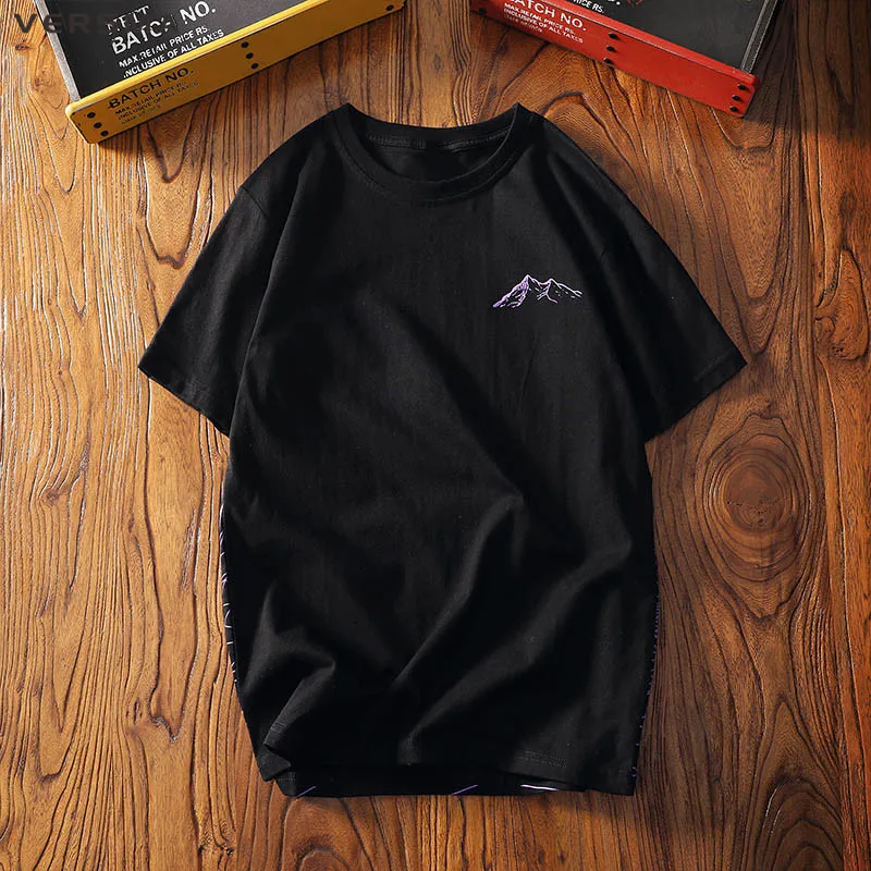 Мужские и женские футболки с принтом VERSMA корейские свободные парные большого