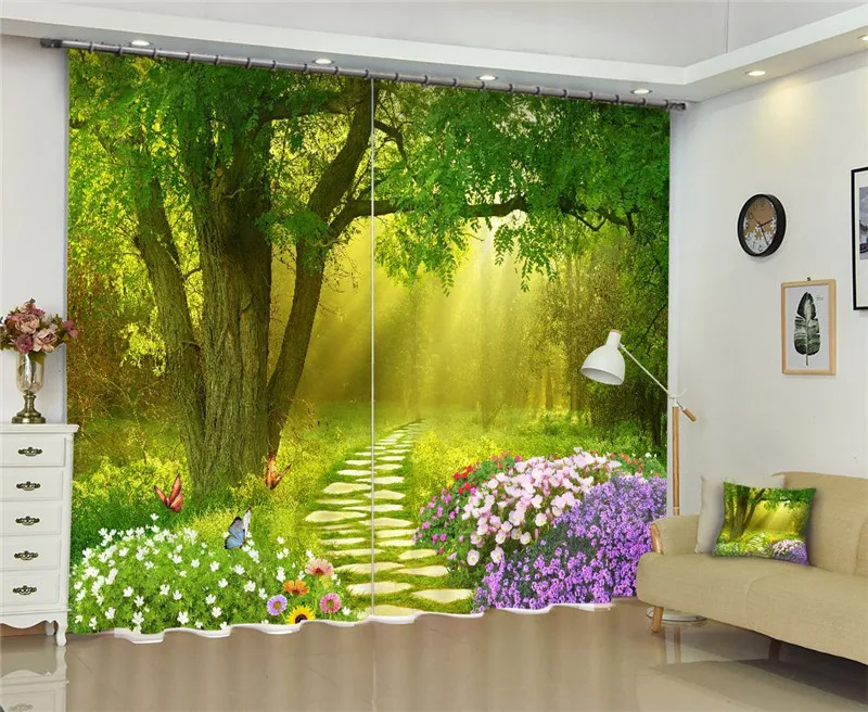 

Psychedelic deep forest Window Blackout 3D Curtains set For Bed room Living room Office Hotel Home Wall Decorative Drape tapestr