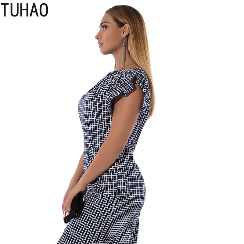 Модные клетчатые платья размера плюс 6XL 5XL 4XL 2019 летнее платье-карандаш больших