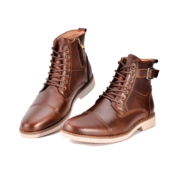 Brown Martin Boots ZFTL/Новые мужские Ботинки Martin мужские ботинки ручной работы мужские ботильоны из натуральной кожи повседневная мужская обувь на шнуровке мотоботы 008 - Цвет: Brown Martin Boots