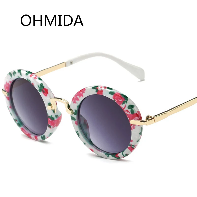OHMIDA солнцезащитные очки новые модные круглые зеркальные Детские брендовые