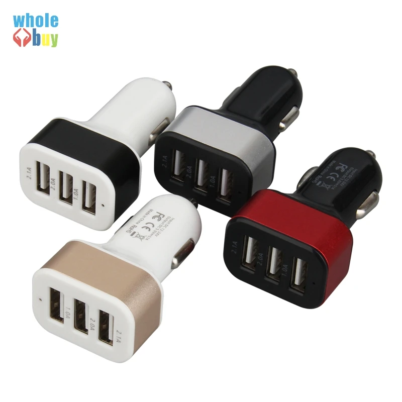 200 шт./лот Универсальный 4.1A 12V 3 USB порт автомобильное зарядное устройство адаптер