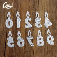 numbers 0 9 candle modern qitai 10pcspack metal cutting dies diy crafts scrapbooking children gifts decoration die cutter md164