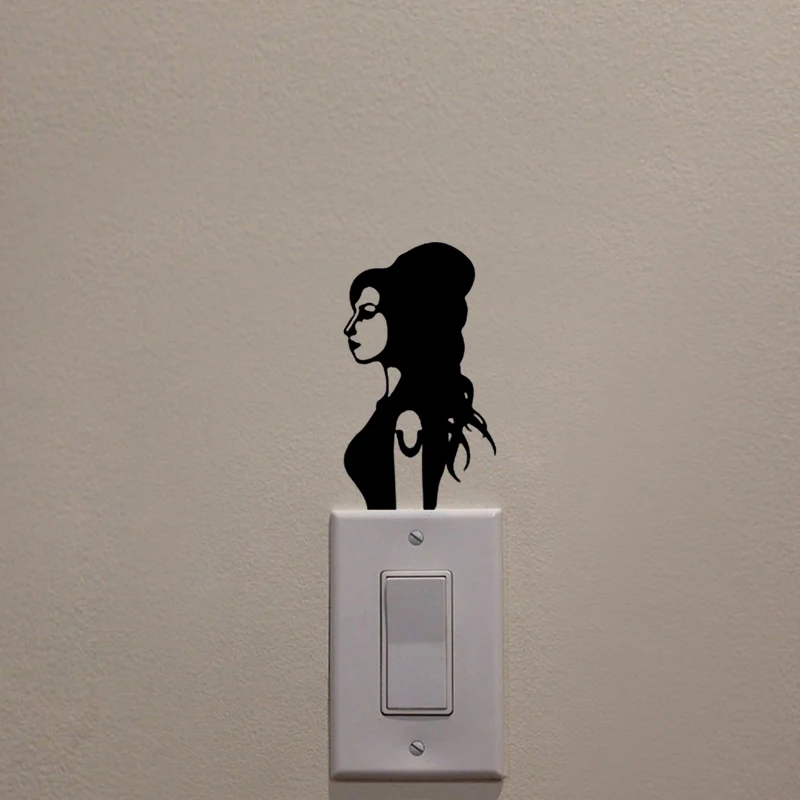 KUCADA девушка Наклейка на стену переключатель панель наклейка для украшения стен