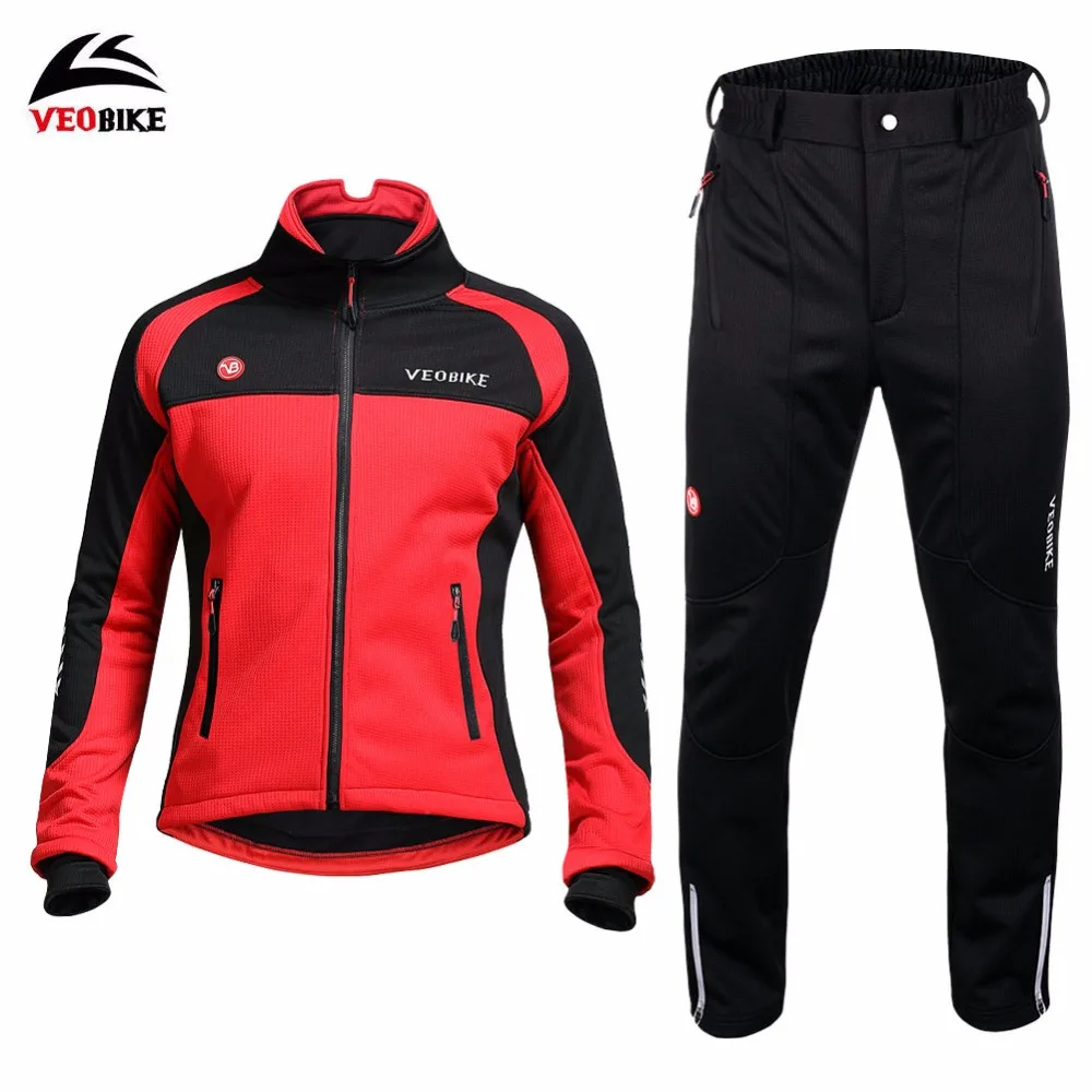 VEOBIKE 2018 Windproof Men Cycling Jacket Set Bike Winter Fleece Clothing MTB bicycle Jersey rainproof Ciclismo Maillot | Спорт и