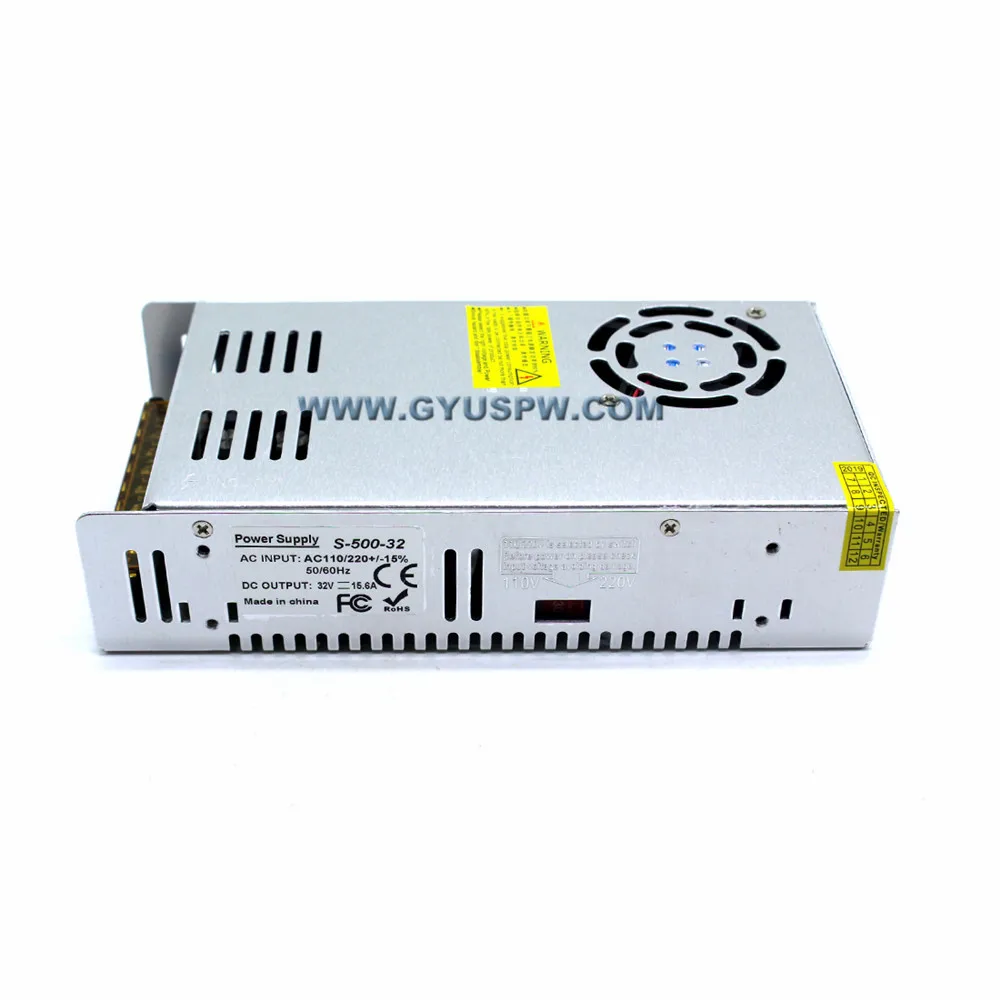 Одиночный выход импульсный источник питания DC32V 15.6A 500W Трансформатор AC110V 220V к SMPS