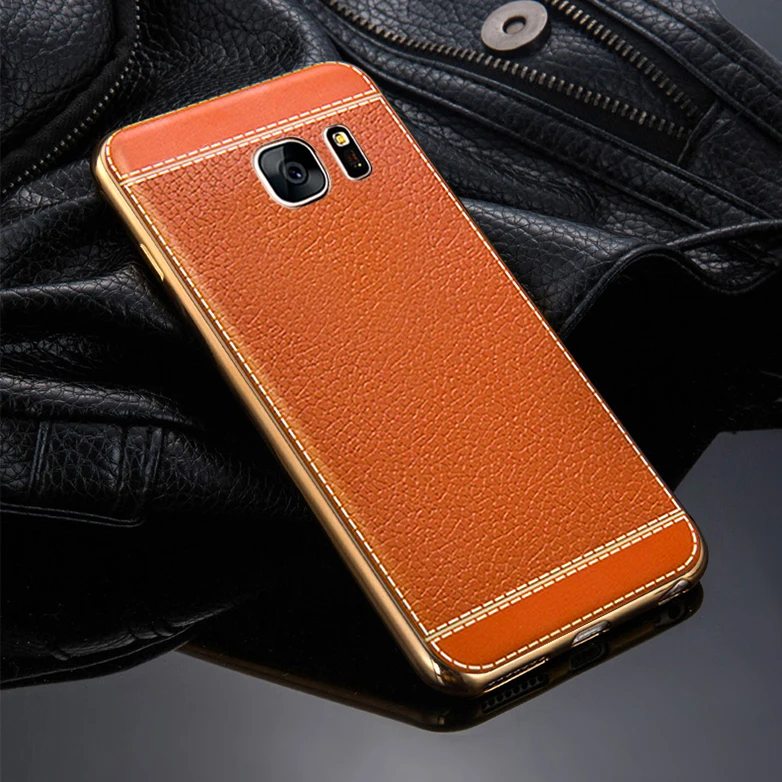 Luxury Soft Plating Leather Cover For Samsung Galaxy S6 A3 A5 A7 J3 J5 J7 2016 2017 Case S7 Edge |