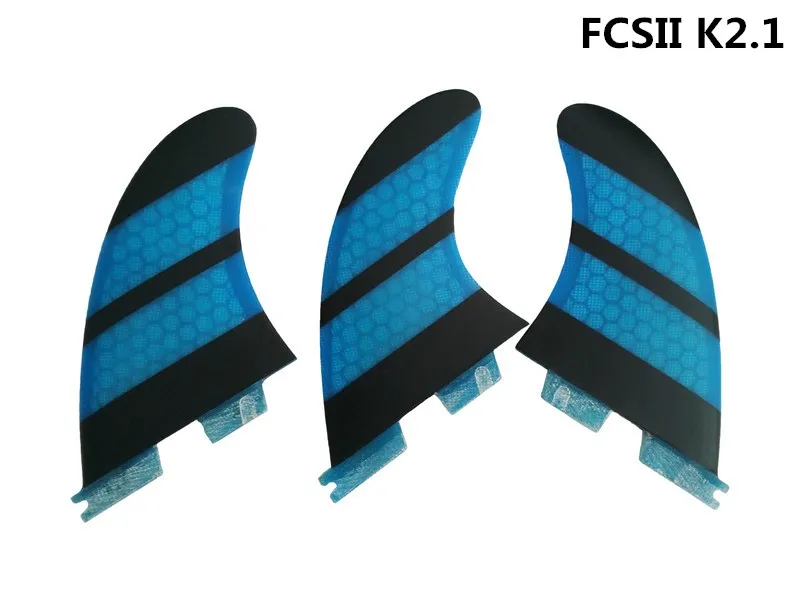 Набор плавников для серфинга FCS2 G5/G7/K2.1 FCS ii G5/G7/K2.1 плавники для серфинга для доски для серфинга sup доска из стекловолокна соты - Цвет: bule k2.1