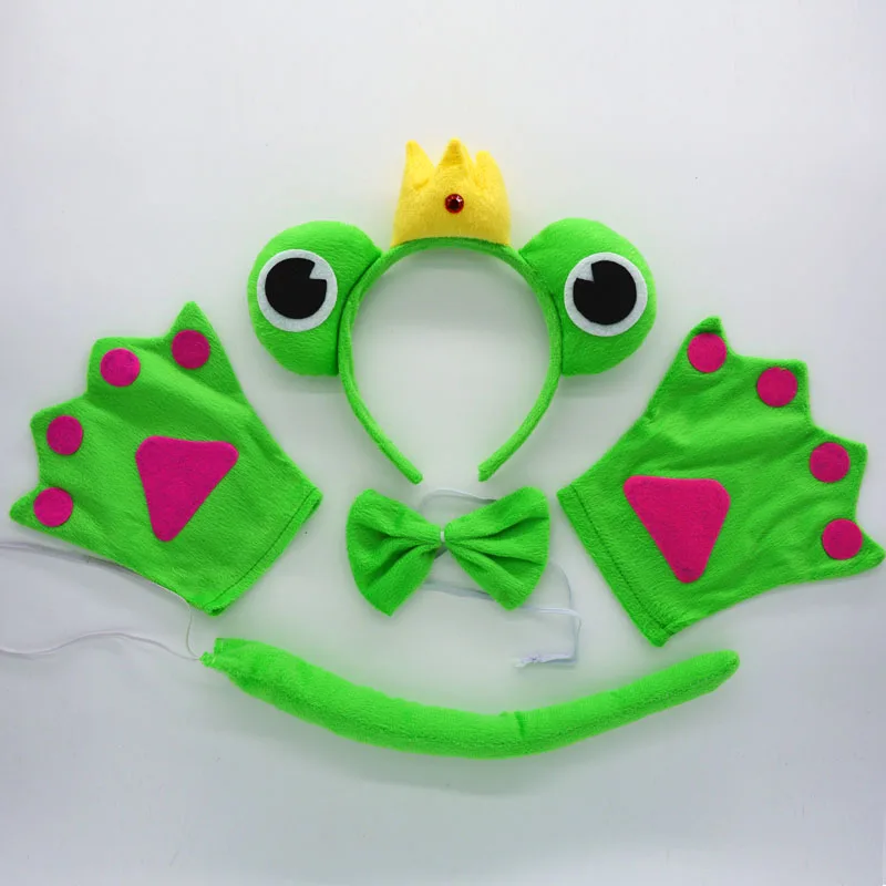 

Frog Prince Cosplay Animals Headband Bow Tail Paws Tutu Skirt Set Kids Children Girl Party Up Props Halloween Christmas