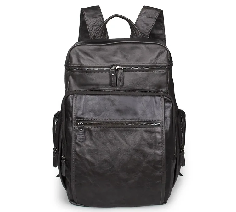 Рюкзак мужской из воловьей кожи винтажный деловой Повседневный ранец для