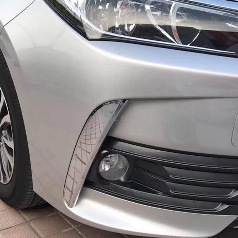 Для Toyota Corolla 2017 лицевая сторона Хромированная передняя фара противотуманный
