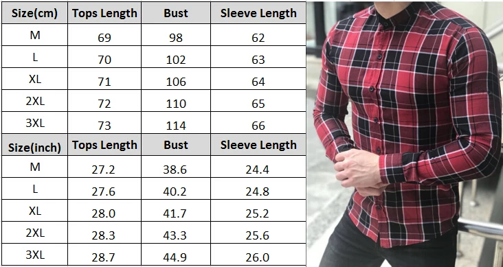Men's Shirts Checked Plaid Long Sleeve Slim Shirt V-Neck Formal Spring NEW Fashion Casual Men Tops Shirt