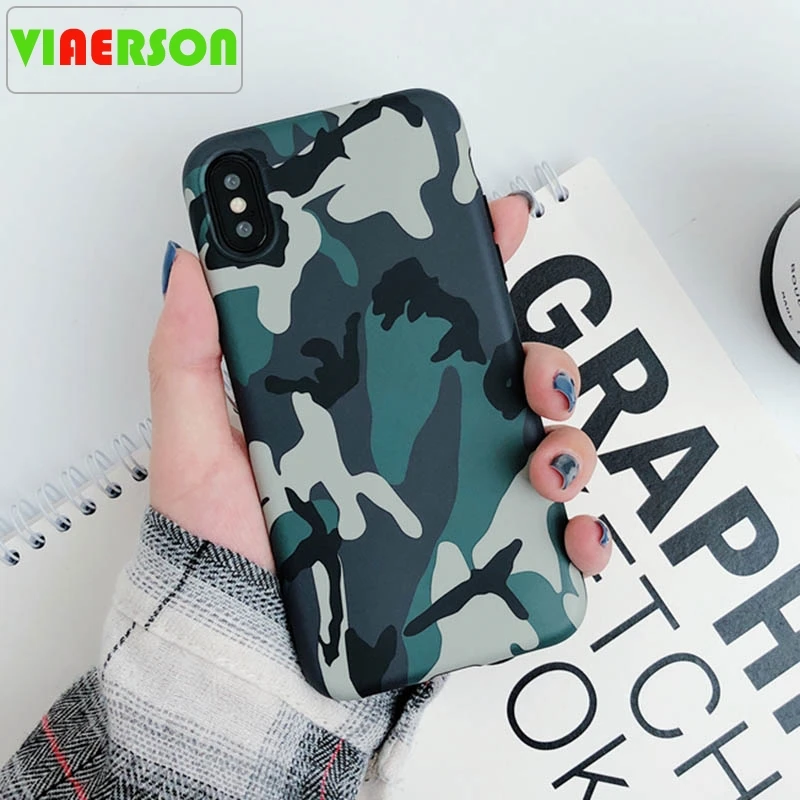 Камуфляжный цветной чехол для iPhone XS XR Max X 6 6S 7 8 Plus мягкий IMD полный корпус защитный