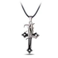 death note silver plated black 1 charm necklace pendant necklace smart anime fashion pendant cosplay accessories necklace