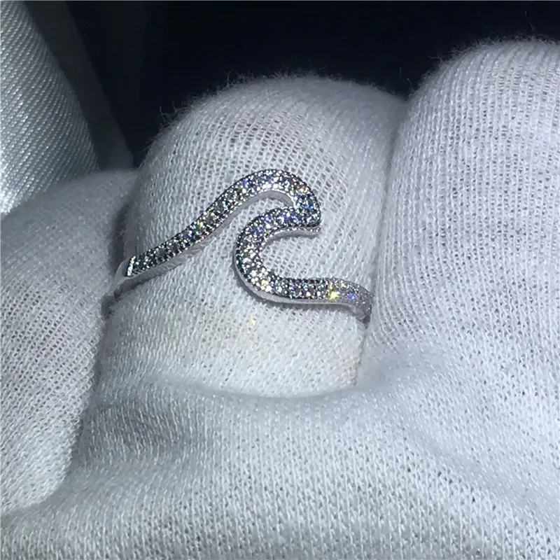 Vecalon Unique Jewelry Real Soild 925 Sterling Silver ring 5A Zircon Cz Engagement wedding Band rings for women Bridal Gift | Украшения и