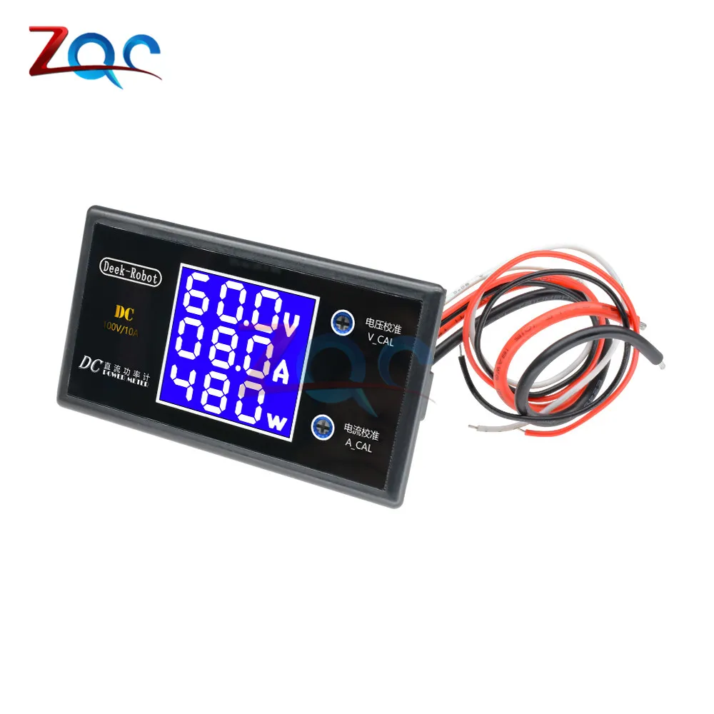 DC 0-100V 10A 1000W LCD Digital Voltmeter Ammeter Wattmeter Voltage Current Power Meter Volt Detector Tester Monitor 12V 24V 36V