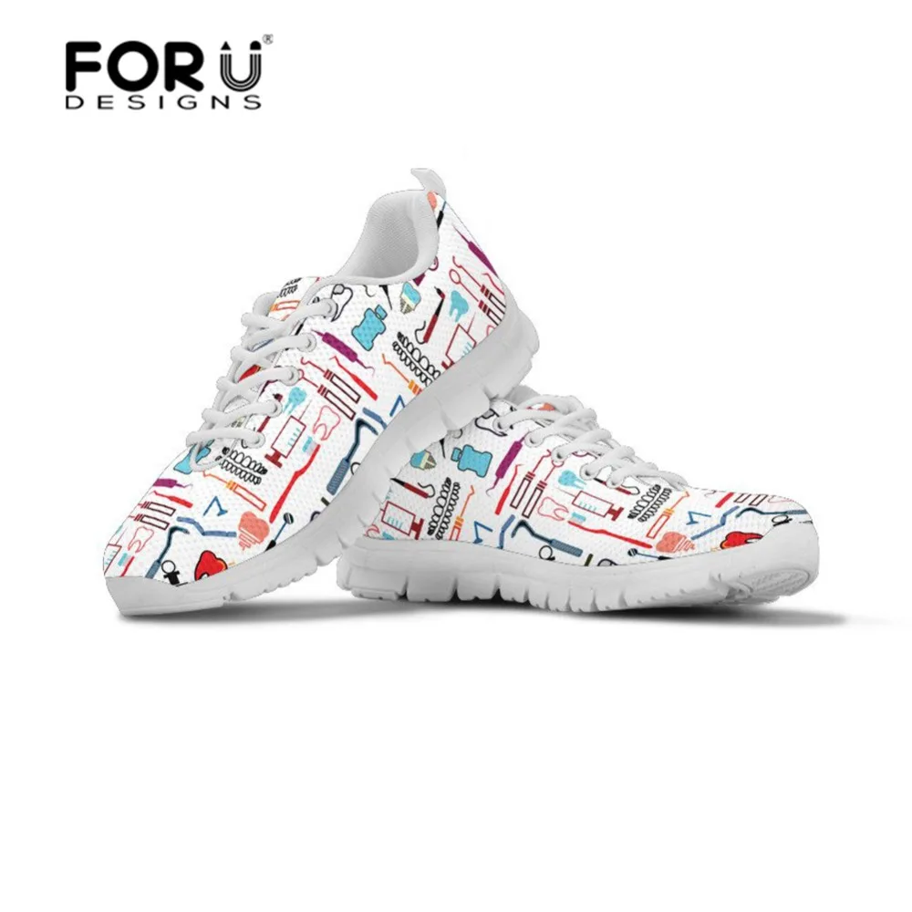 FORUDESIGNS/Обувь для стоматолога; женские кроссовки на плоской подошве; стоматологическое оборудование; обувь для кормящих женщин; комфортные ботинки на шнуровке; enfermera - Цвет: L4300AQ