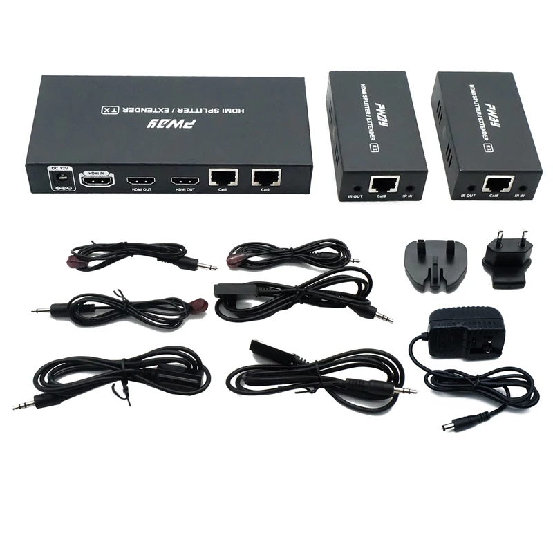 60 м HDMI расширитель с ИК разветвитель 2 порта Поддержка EDID копия пульта