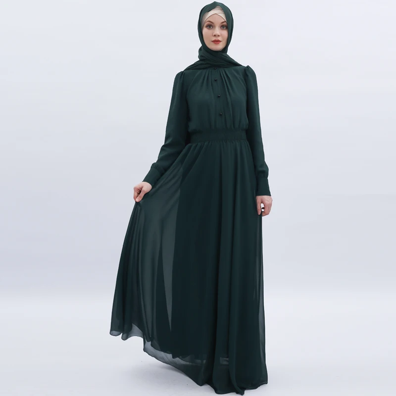 Шифон Vestidos арабский абайя Дубай хиджаб мусульманское платье для женщин ИД пакистанские турецкие платья кафтан Elbise халат Musulmane