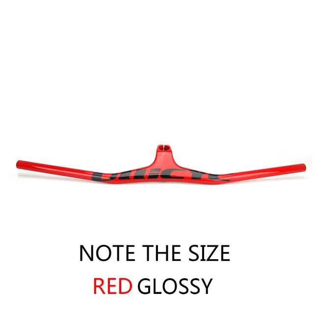 Ullicyc 2019MTB Bicycle Riser-17 degree One-shaped Integrated Handlebar With Stem 3K Black Gloss or Matte Carbon bike Handlebar - Color: Glossy Red