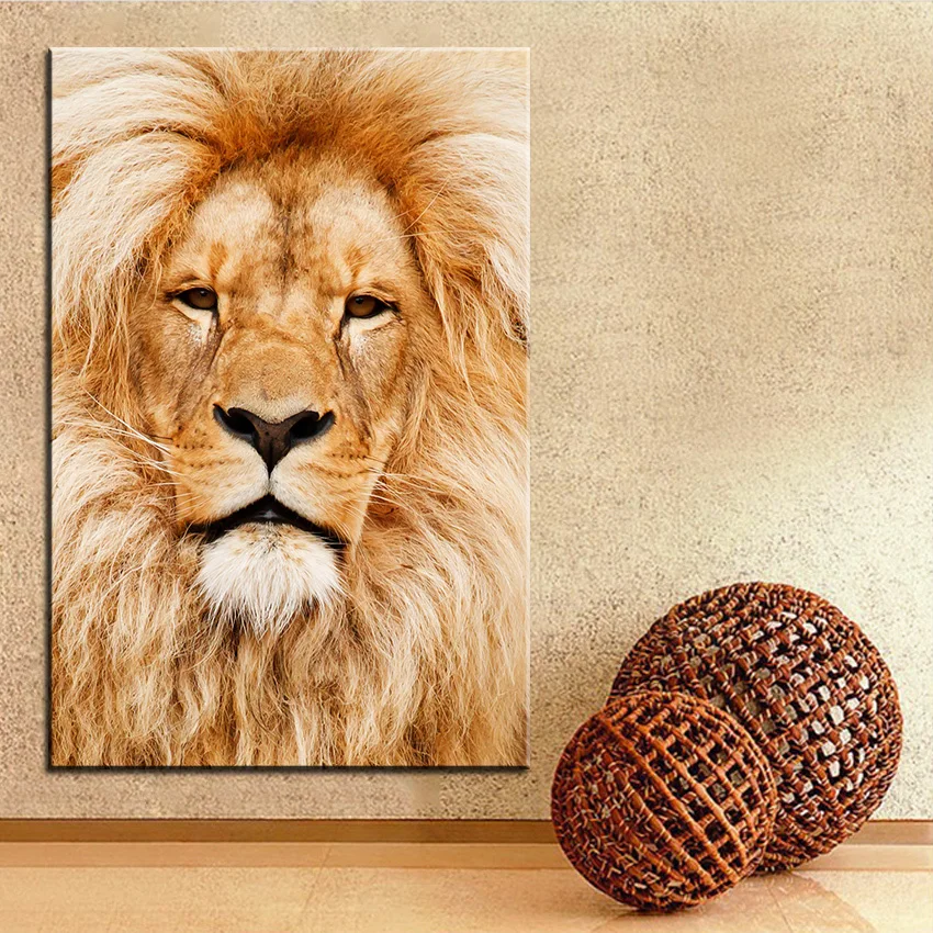 Большой размер Печать Картина маслом Африканские животные кошка настенная